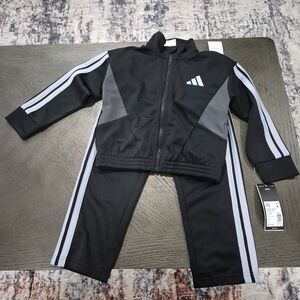 Adidas Kids' Black and Gray Sport Block Track Set Size 4